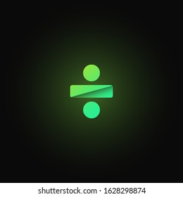 Green paper folded character from a typeset, vector illustration