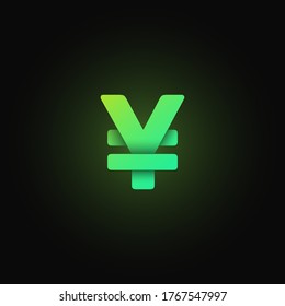 Green paper folded character from a typeset, vector illustration