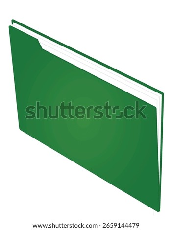 Green paper folder. vector illustration	