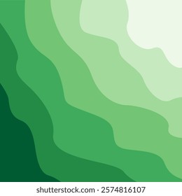 green paper graphic elements. Wavy paper cut background. Vector illustration