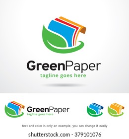 Green Paper Logo Template Design Vector