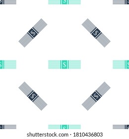 Green Paper money american dollars cash icon isolated seamless pattern on white background. Money banknotes stack with dollar icon. Bill currency. Vector.