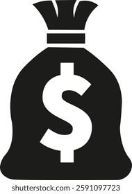 Green paper money and coins icon black and white
