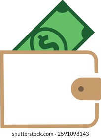 Green paper money and coins icon