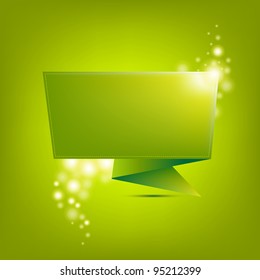 Green Paper Origami, Vector Background