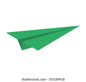 green paper plane model air vector illustration eps 10