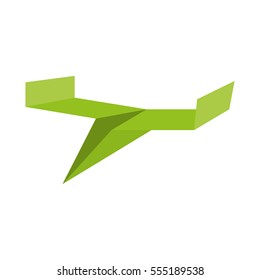 green paper plane toy air vector illustration eps 10