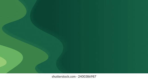 Grünes Papier ist abstraktes langes Banner-Design. Eleganter, welliger Vektorhintergrund.