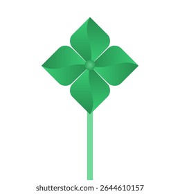 Green paper windmill eco icon vector design