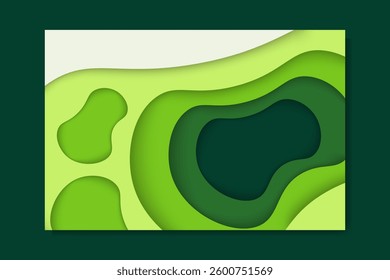 green papercut style abstract background illustration