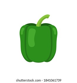 Green Paprika / Bell Pepper Icon: Geeignet für kulinarische Themenbereiche, Lebensmittel-Themen, Gemüse-Themen, Landwirtschaftsthemen, Infografiken und andere grafische Objekte.