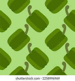 paprika verde sin costuras. Producto fresco vegetal. Lo mejor para la educación o los diseños de mercado.