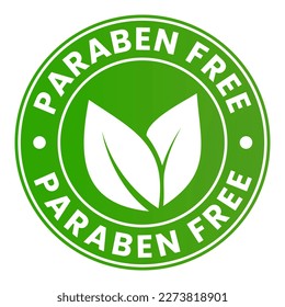 Green Paraben free stamp sticker vector illustration