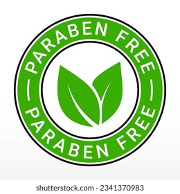 Green Paraben Free stamp sticker vector illustration