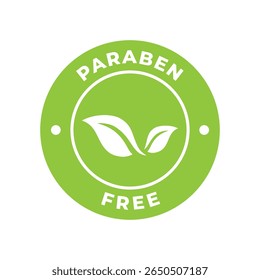 Green Paraben Free Symbol with Leaf for Cosmetic Packaging