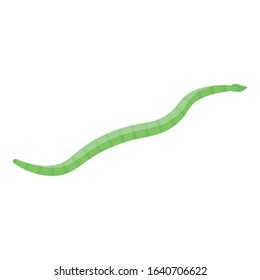 Green parasite worm icon. Isometric of green parasite worm vector icon for web design isolated on white background