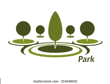 Green Park Abstract Icon Round Green Stock Vector (Royalty Free ...
