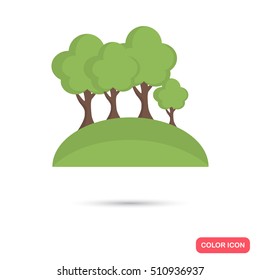 Green park color icon. Flat design. Environmental theme for web and mobile