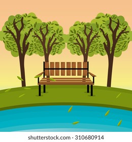 Green park design, vector illustration eps 10.