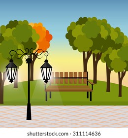 Green park design, vector illustration eps 10.