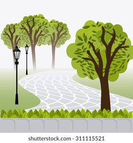 Green park design, vector illustration eps 10.