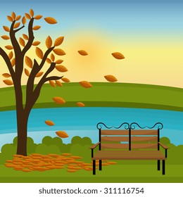 Green park design, vector illustration eps 10.