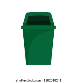 Green park garbage can icon. Flat illustration of green park garbage can vector icon for web design