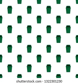 Green park garbage can pattern seamless vector repeat for any web design
