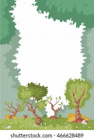 Green park with grass and trees. Nature landscape.

