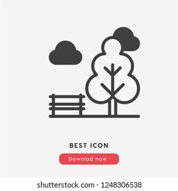 green park icon vector. Park symbol. Linear style sign for mobile concept and web design. park symbol logo illustration. vector graphics - Vector.