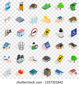 Green park icons set. Isometric style of 36 green park vector icons for web for any design