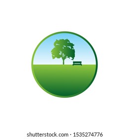 Green Park logo, Eco park vector logo.