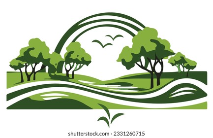 Green Park logo, Eco park vector black logo on white background