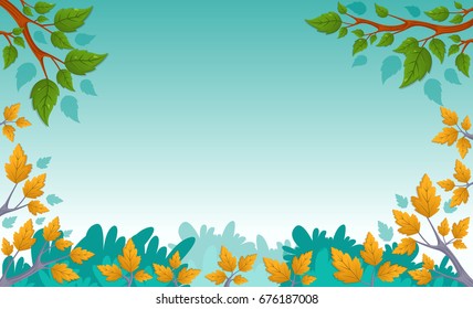 Green park with trees. Frame of nature landscape.
