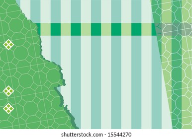 Green parquet striped background with light and dark green bands