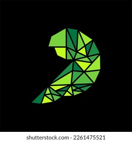 Green Parrot Bird creative polygon design, logo design concept illustration idea