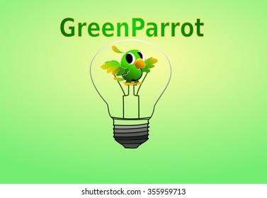 Green Parrot- bulb vector