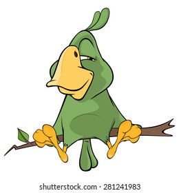 Green parrot cartoon