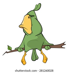 Green parrot cartoon