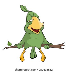 Green parrot cartoon