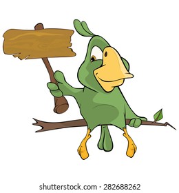 Grüner Papagei-Cartoon