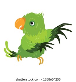 Green parrot icon. Cartoon of green parrot vector icon for web design isolated on white background