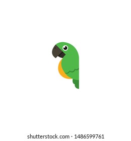 Green parrot icon on a white background