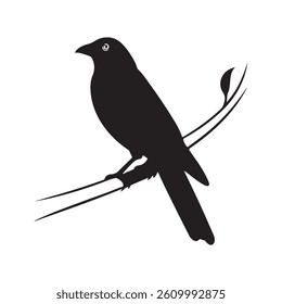 green parrot silhouette isolated on white background. Green parrot icon vector illustration design