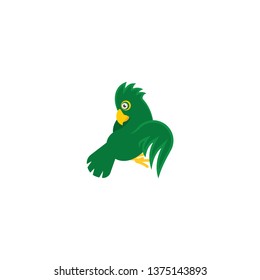 green parrot vector on a white background