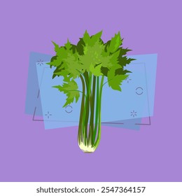 Green parsley illustration. Vegetable, ground, growth, food. Farming concept. Vector illustration can be used for topics like garden, kitchen, cooking