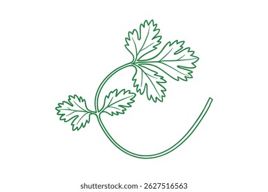 Ilustração de arte de linha de vetor de salsa verde