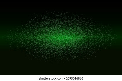 Green particle trail. Isolated explosion of dots. Dotted, futuristic pattern.