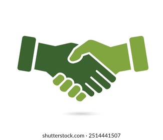 Green Partnership . Business Handshake. Handshake Icon Stock Vector