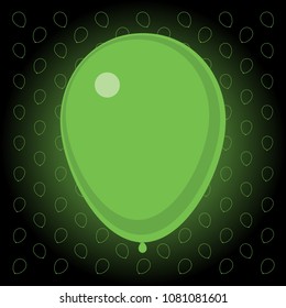 Green Party Balloon with Balloons Pattern Background